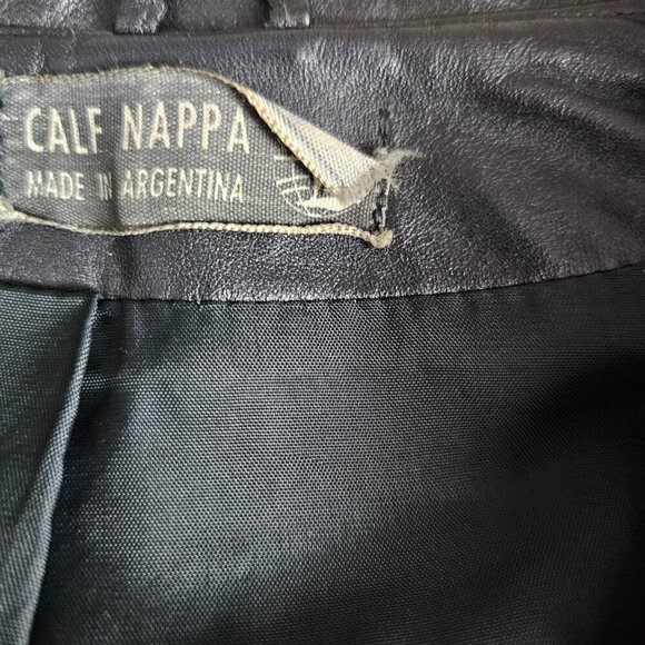 Calf Nappa Button Down Black Genuine Luxury Leather Jacket - Picture 3 of 8